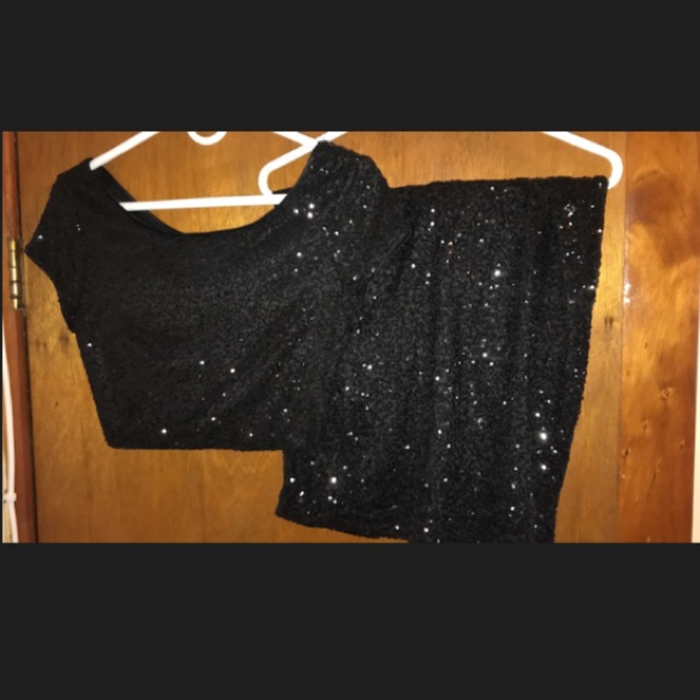 Black Sequence Two Piece - image 1